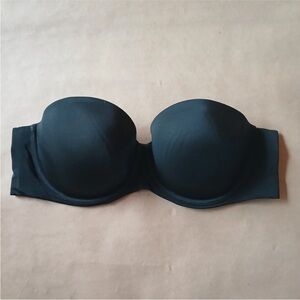 CACIQUE Women's 40D Black Full Coverage Underwire Bra Lightly Lined Strapless